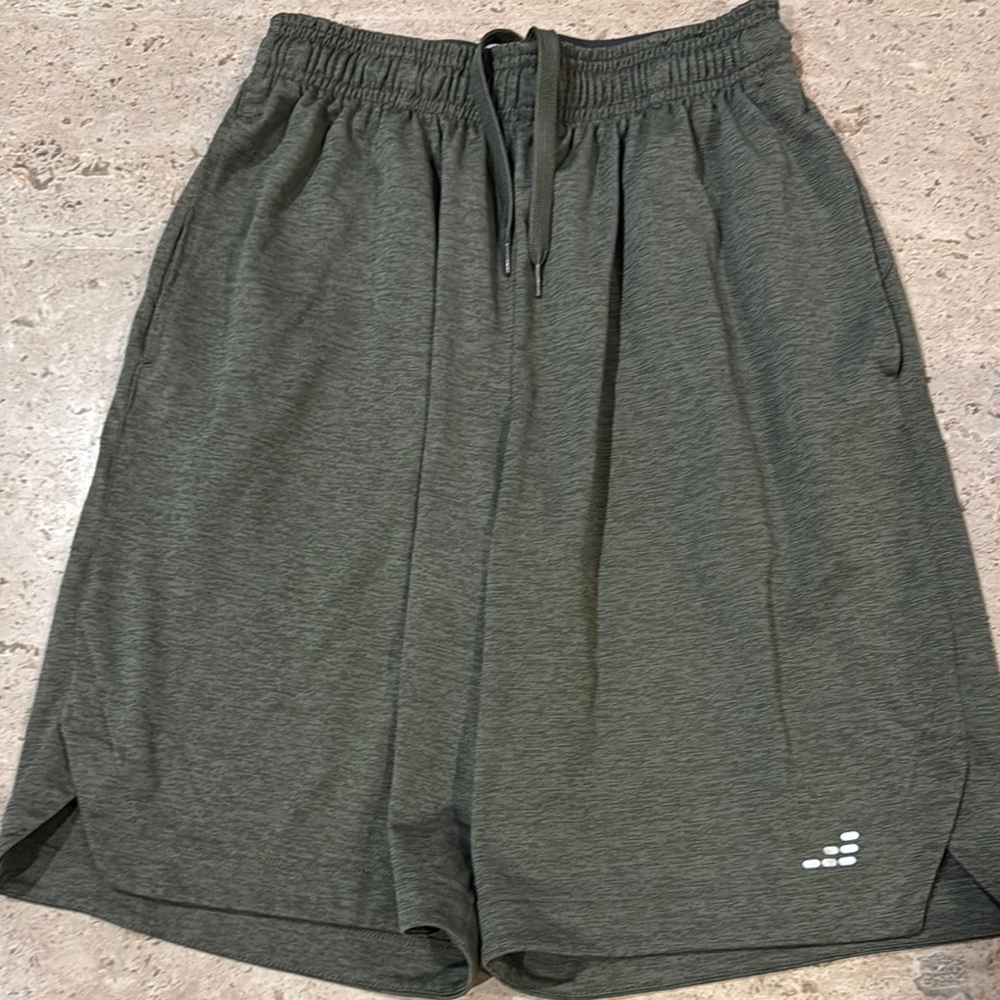 BCG Moss Colored Athletic Shorts with Elastic Waistband